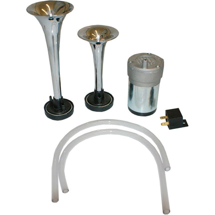 Kompressorfanfaren chrom 2-Klang 24V