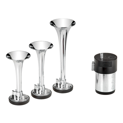 Kompressorfanfaren chrom 3-Klang 24V