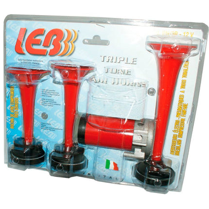 Kompressorfanfaren rot 3-Klang 12V