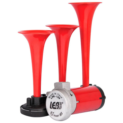 Kompressorfanfaren rot 3-Klang 12V