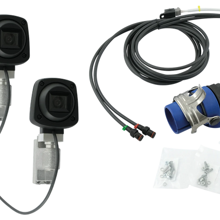 QVK Kameraset 50°,  ABS Stecker mit 3 Meter Anschlusskabel für die Einzelmontage, inkl. Warnlicht - 1 - Stück