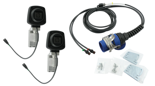 QVK Kameraset 50°,  ABS Stecker mit 3 Meter Anschlusskabel für die Einzelmontage, inkl. Warnlicht - 1 - Stück Hischier Auto AG