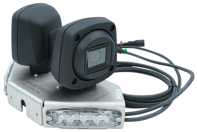 QVK-Kameraset 50°, ABS-Stecker mit 6 Meter Anschlusskabel auf Kamerahalterung mit integriertem Warnlicht - K50KD06 - 1 - Stück Diverse