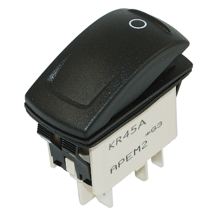 APEM - Wippschalter 2 x  1<-2 mit Emblem O