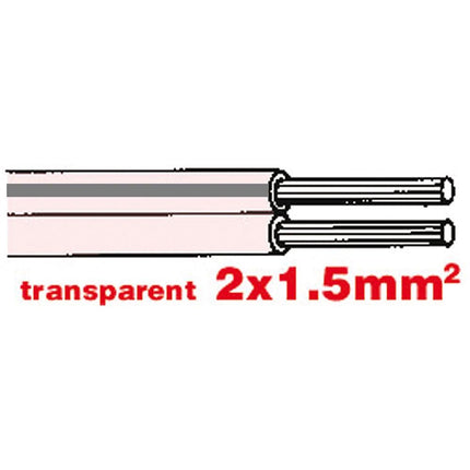 Hi-Fi Kabel 2x1.5mm transp. hochflex.