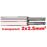 Hi-Fi Kabel 2x2.5mm transparent LFZ2x2.5