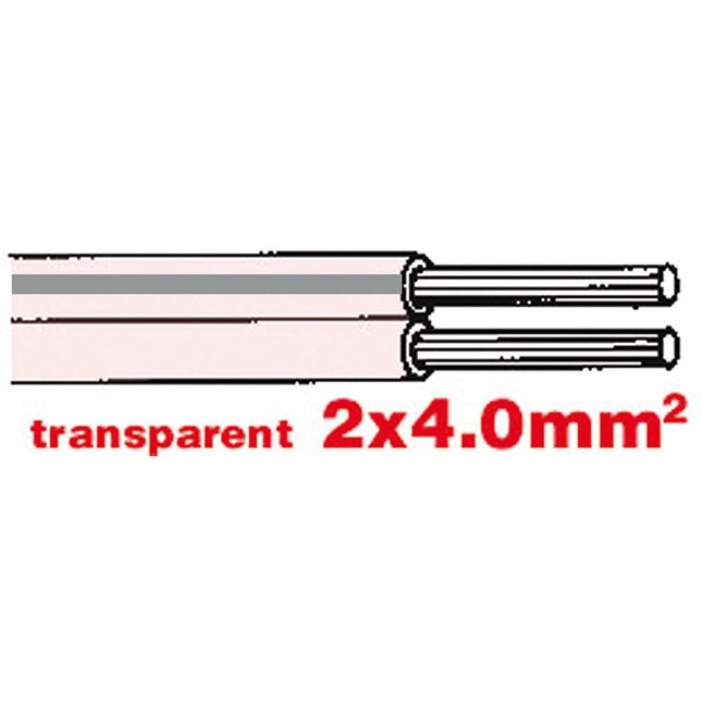 Hi-Fi Kabel 2x4.0mm transparent LFZ2x4.0