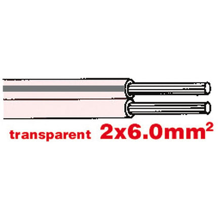 Hi-Fi Kabel 2x6.0mm transparent