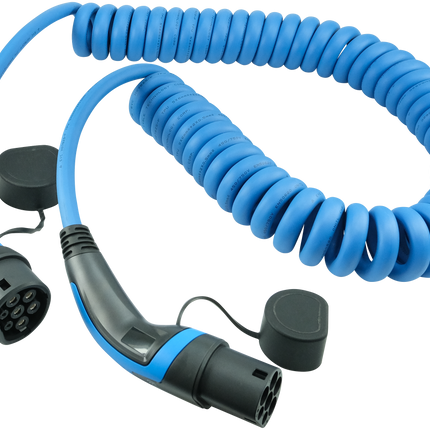 Ladekabel Typ 2, 22 kW 32 A / 480 V, 5 m Spiralkabel