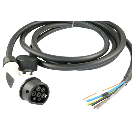 Ersatzkabel Typ 2, 22 kW 32 A / 400 V, 5 m gerade