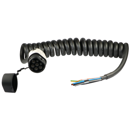Ersatzkabel Typ 2, 22 kW 32 A / 400 V, 3 m spiral