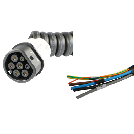 Ersatzkabel Typ 2, 22 kW 32 A / 400 V, 3 m spiral