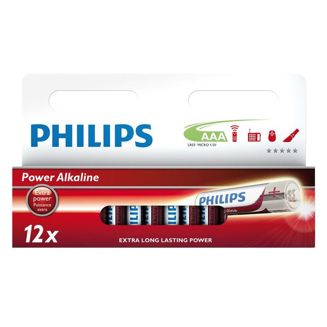 AAA - Philips Batterien, Blister mit 12 Stk. LR03/12 - Hischier Auto AG