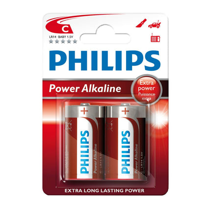C - Philips Batterien, Blister mit 2 Stk. LR14 - Hischier Auto AG