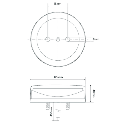 LED Schlussleuchte rund 12/24 V - MAXI2 - 1 - Stück LED autolamps