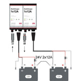 DEFA - Batterieladegerät 2 x 12 V 12 A (24 V) MC2x12A