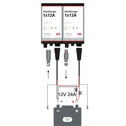 DEFA - Batterieladegerät 2 x 12 V 12 A (24 V) MC2x12A - Hischier Auto AG