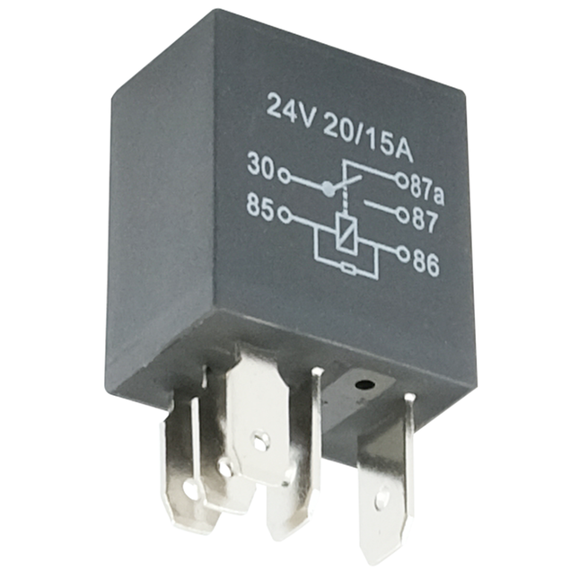 Micro-Relais Wechsler 24 V 20/15 A, mit Widerstand MIR220