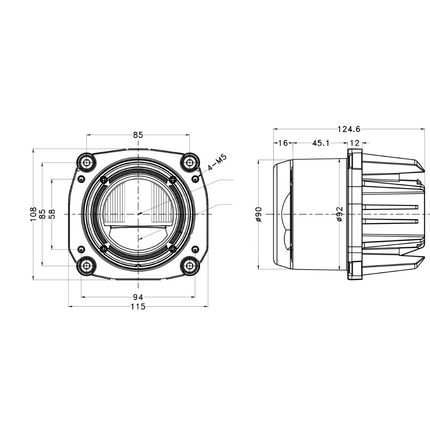 Hauptscheinwerfer BiLED 90 mm Einbau 12/24 V N902306 - Hischier Auto AG