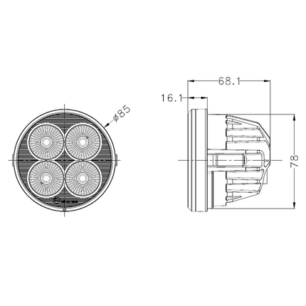 LED-Arbeitsscheinwerfer Einbau 12/24 V