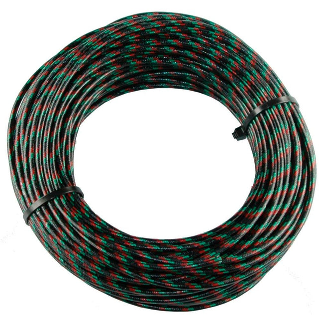 Textilumflochtene Kabel 1.5mm2 sz/gn/rt