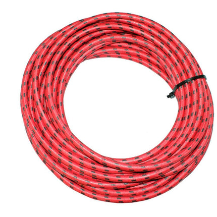 Textilumflochtene Zündleitung 7mm rt/sz