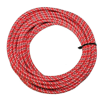 Textilumflochtene Zündleit. 7mm rt/ws/sz