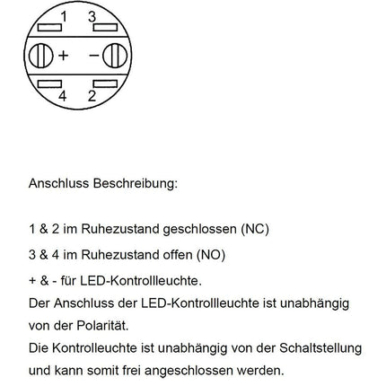 Drucktaster mit LED-Beleucht. grün 12 V