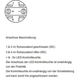 Druckschalter mit LED-Beleucht. grün 12V PA12S