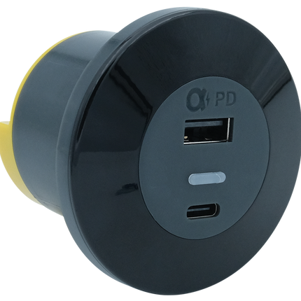Einbausteckdose PD/QC - 1 x USB-A / 1 x USB-C