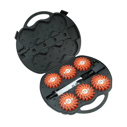 Koffer-Set mit 6 roten LED Warnblitzern - 1 - Stück Diverse