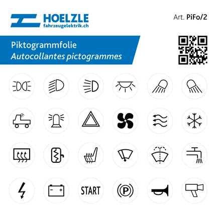 Piktogramm-Folie ws/sz, selbstklebend