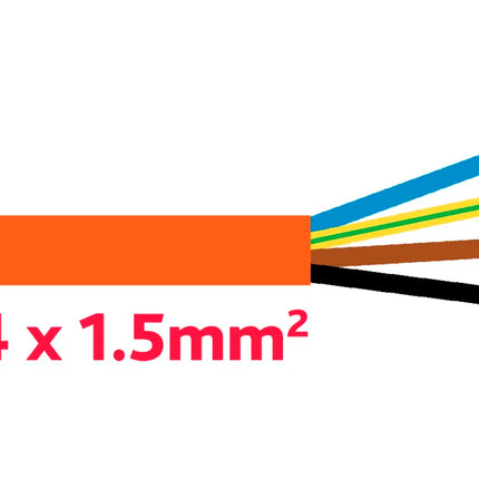 EPR-PUR (G-PUR) Kabel 4 x 1.5 mm2 orange - 1 - Meter