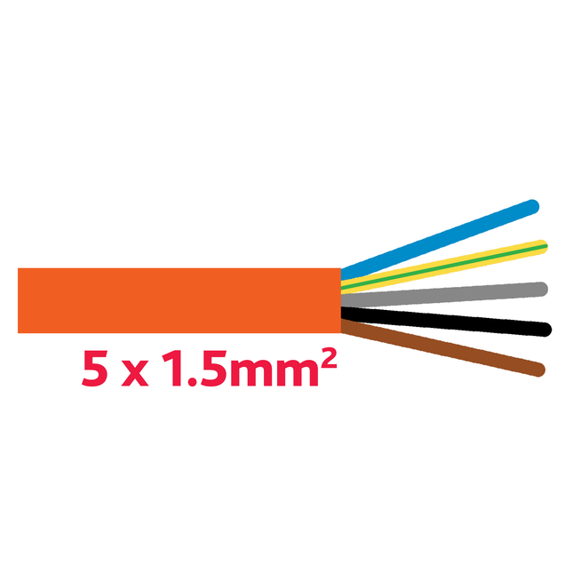 EPR-PUR (G-PUR) Kabel 5 x 1.5 mm2 orange