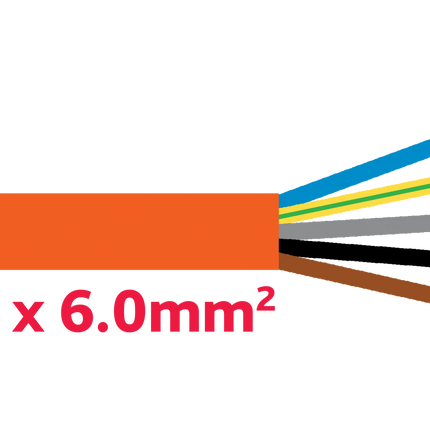 EPR-PUR (G-PUR) Kabel 5 x 6.0 mm2 orange - 1 - Meter Diverse