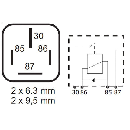 Mini-Powerrelais mit Diode 24 V 40 A