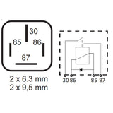Mini-Powerrelais mit Diode 24V 40A RLACS4/24D