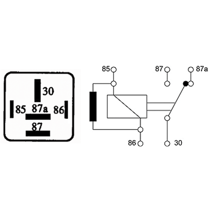 Mini-Powerrelais Wechsler 12 V 70/60 A, mit Widerst.