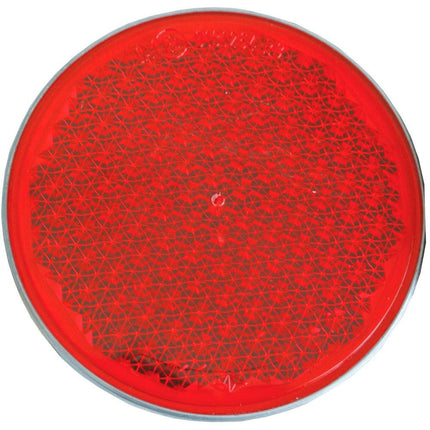 WEGU Rückstrahler rot mit Alu-Rahmen ø80mm