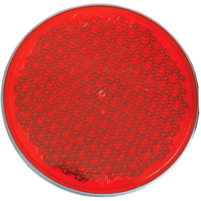 WEGU Rückstrahler rot mit Alu-Rahmen ø80mm