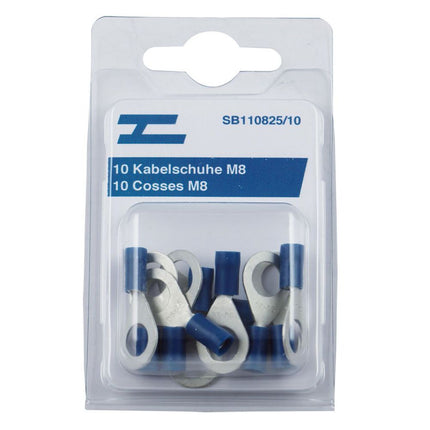 10 Kabelschuhe isoliert M8 blau