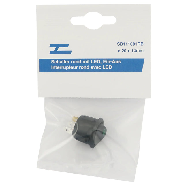 Schalter rund mit LED grün Ein-Aus 12/24V - 1 - Stück Diverse