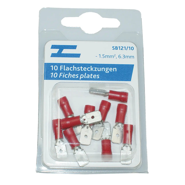 Flachsteckzungen isoliert 6.3mm rot - 1 - Stück Diverse