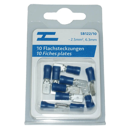 Flachsteckzungen isoliert 6.3mm blau - SB122/10 - 1 - Stück Diverse