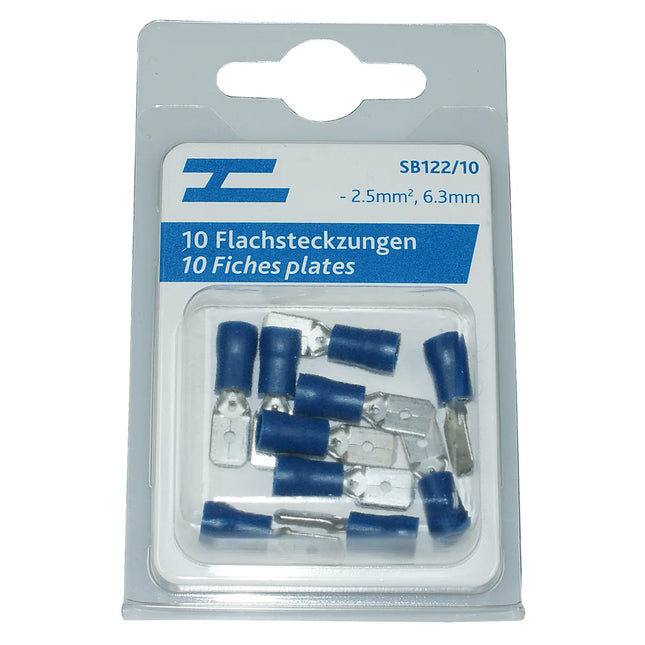 Flachsteckzungen isoliert 6.3mm blau - SB122/10 - 1 - Stück Diverse