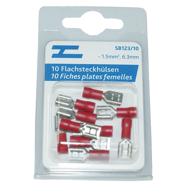 Flachsteckhülsen isoliert 6.3mm rot - 1 - Stück Diverse