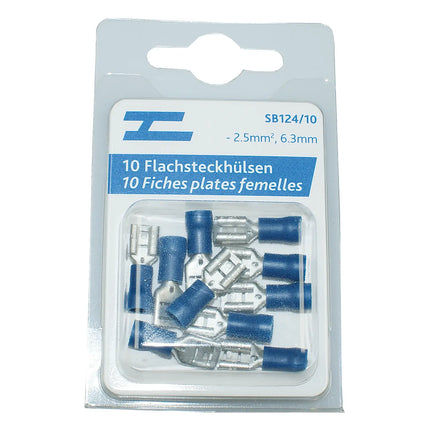 Flachsteckhülsen isoliert 6.3mm blau - SB124/10 - 1 - Stück Diverse