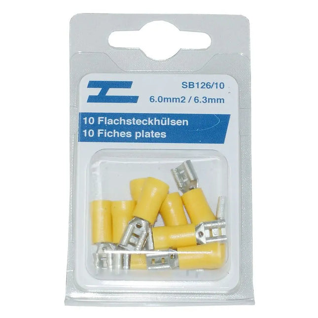 Flachsteckhülsen isoliert 6.3mm gelb - 1 - Stück Diverse