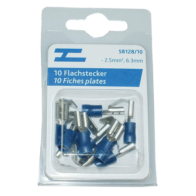 Flachsteckhülsen isoliert 6.3mm blau - 1 - Stück Diverse