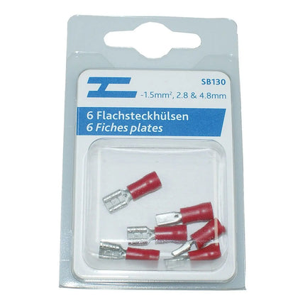 Flachsteckhülsen isoliert 2.8+4.8mm - 1 - Stück Diverse